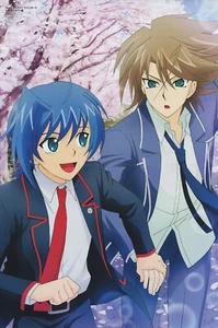 poster promo Cardfight Vanguard Inazuma Eleven go anime Sendou Aichi Kai Toshiki - Picture 1 of 2
