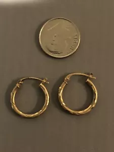 NWOT 10k Yellow Gold Hoop Earrings - Picture 1 of 3