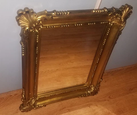 FABULOUS VTG 1978 Highly ORNATE GOLD Syroco Type Wall MIRROR~Baroque Rococo! Cover