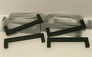 Manija de cajón cuadrado negro dorado 10 piezas para gabinete tirador LSJ12BK128, centros de 5 - Imagen 1 de 4