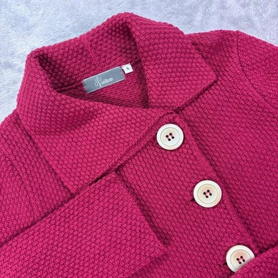 Chaqueta Suéter Willow Mujer Tejida Botón Talla S Magenta Cinturón Cuello Boutique Foto 1 de 4