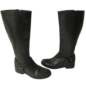 GEOX Repspira Alanis dunkelbraun schwarz Leder Nieten Reitstiefel Schuhe 39 - Bild 1 von 14