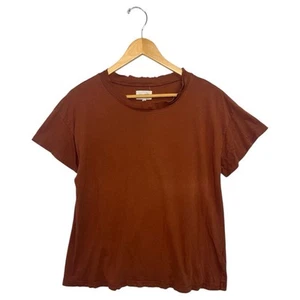 T-shirt Mate Top donna extra small marrone cotone biologico fidanzato bambino grezzo basic - Foto 1 di 9