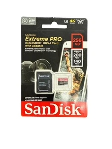 SanDisk 256 Go Micro SD SDXC MicroSD TF Class 10 256 Go Extreme PRO 200 Mo/s - Photo 1 sur 2