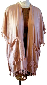 Women's Kimino Top By g (George), One Size, Light Pink W/Tassel Trim, Brand New - Picture 1 of 2