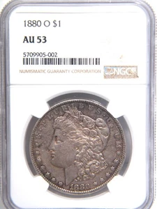 1880-O Morgan Silver Dollar NGC graded AU 53 - Picture 1 of 4