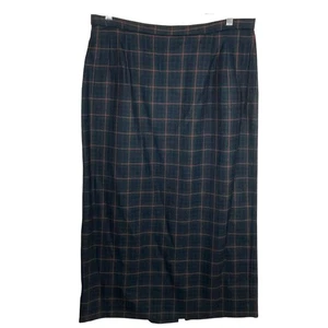 Pendleton Talla 18 Hecha en EE. UU. Lana Escocesa Midi Falda Verde Rojo Tartán Clásica - Imagen 1 de 12