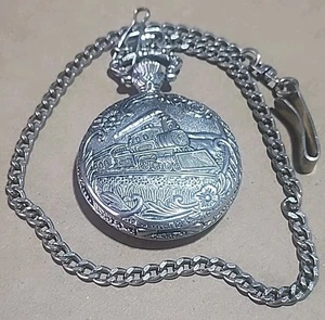 Details Marke Zug Lok Taschenuhr braucht Batterie Vintage grau - Bild 1 von 5