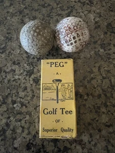 LOT Vintage PEG Golf Tees in Box and Mesh Golf Balls Montrose Golf Club & Tiger - Picture 1 of 22