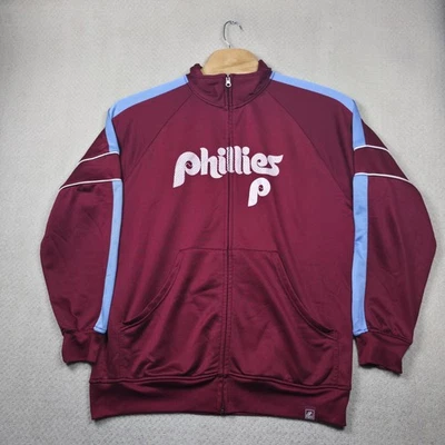 VTG Majestic Phillies Cooperstown Retro Track Jacket Mens 1X Full Zip Baseball - Image 1 of 4