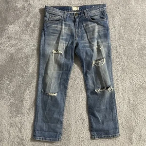 Current/Elliott Jeans Womens 26/0 The Boyfriend Cropped Distressed Medium Wash - Picture 1 of 9