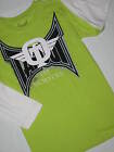 NEW YOUTH BOYS TAPOUT 2 IN 1 LONG SLEEVE T-SHIRT LIME GREEN LARGE 14/16