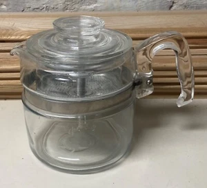 Vintage Pyrex Glass 2-4 Cup Coffeepot Percolator #7754 Complete Stove Top EUC - Picture 1 of 8