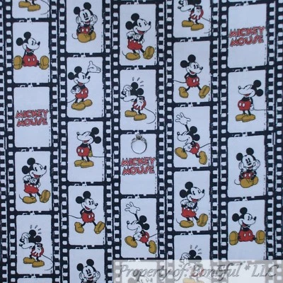 BonEful FABRIC FQ Cotton Flannel Quilt White Black Red B&W Minnie Mouse Disney S - Image 1 of 4
