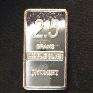 CMC Mint 2.5 Grams Fractional Silver Bar Ingot A4434