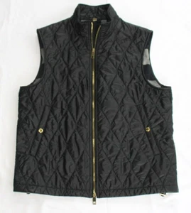 BURBERRY LONDON Full Zip Vest Quilted Puffer Puff BLACK Men's Large L Medium M - Picture 1 of 11