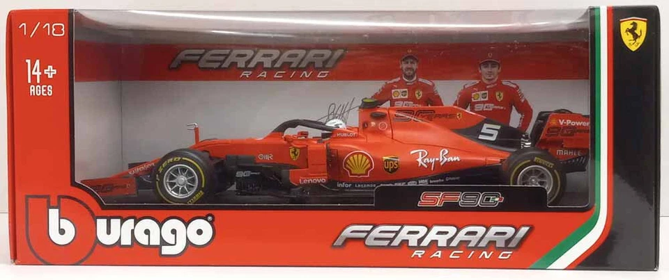 BBURAGO SF90 LECLERC 16 FERRARI RACING 1/18 SCALE UNOPENED BOX PLEASE READ 2019 - Image 1 of 4
