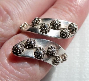 Taxco Mexiko Sterlingsilber Blumendesign Bypass Wickelring 925 Größe 8,5 TC-208 - Bild 1 von 12