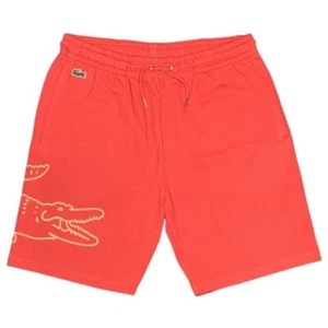 LACOSTE 🐊 Pantalones cortos de algodón orgánico estampado de gran tamaño GH3842-51-67G CORAL Talla 3XL - Imagen 1 de 2
