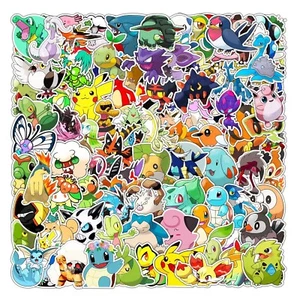 Lote de 5-100 piezas pegatinas impermeables de vinilo Pokémon aleatorias para computadoras portátiles, monopatín, equipaje - Imagen 1 de 4