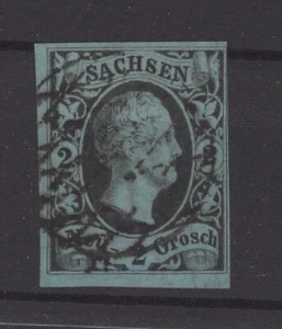 (WH23272) GERMAN STATES - 1851- SACHS- MI 5, USED, CV €90, SEE SCANS - Picture 1 of 2