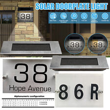 Solar Light LED House Signs Frosted Plaques Door Custom Numbers street Name