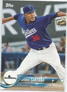 Dennis Santana LA Dodgers 2018 Topps debut profesional ligas menores béisbol - Imagen 1 de 3