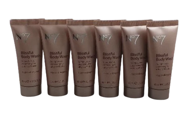 Boots No7 Body Wash Blissful 6 x 40ml Travel Size