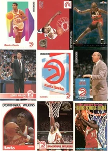 Lote de 55 tarjetas vintage de Atlanta Hawks, 4 Wilkins, 6 Augmon, 3 tarjetas Corbin - Imagen 1 de 7