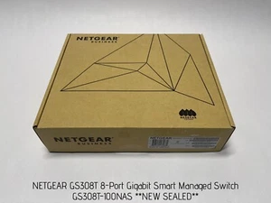 NETGEAR GS308T 8-Port Gigabit Smart Managed Switch, GS308T-100NAS **NEW SEALED** - Picture 1 of 4