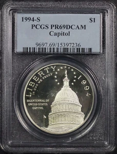 1994-S Capitol Silver Dollar Commemorative PCGS PR-69 DCAM - Picture 1 of 2