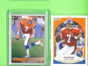 John Elway-2 Card Lot-1990 Fleer+1995 UD CC Player's Club-Broncos-NMMT - Picture 1 of 1