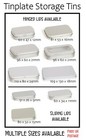Metal Tinplate Storage Tin Round Rectangle Craft Stash Pot Wax Tobacco Small