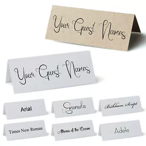 Personalised Place Cards, Table names for Weddings, Parties. White or Kraft Card - Picture 1 of 25