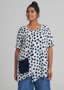 Virtuelle Taking Shape Spotted Rebecca Top Exclusive Print BNWT Size 18 - Picture 1 of 12