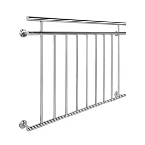 Balcony railing stainless steel 90x128 cm French balcony bar railing - Picture 1 of 10