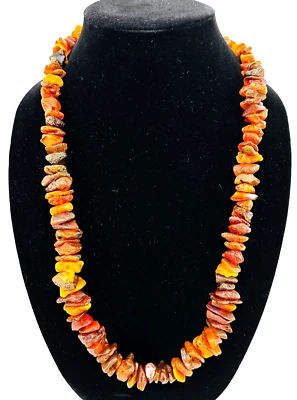 Collar Báltico Sin Pulir Miel Cruda Ámbar Forma Libre 28 Pulgadas 88 Gramos De Colección Foto 1 de 4