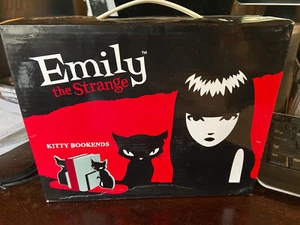 Emily the Strange 2004 Wooden Bookends Set Comics RARE WOW! - Picture 1 of 3