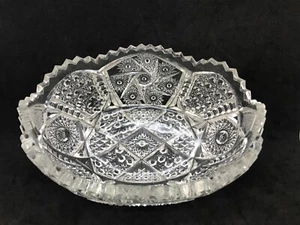 Imperial Glass Hobstar Shield Saw Tooth Bowl - Picture 1 of 12