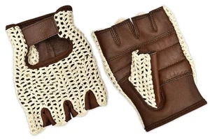 GUANTE DE BICICLETA CUERO REAL ACOLCHADO PALMA CLÁSICO ESTILO VINTAGE GUANTES DE CICLISMO UNISEX - Imagen 1 de 5