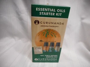 New Guru Nanda Essential Oils Gurunanda Starter Kit w/ Diffuser & 3 Oils NIB - Picture 1 of 5