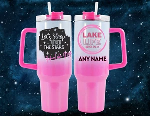 PERSONALIZED ADK MOUNTAIN LAKE LIFE SHIMMER TUMBLER 40 OZ - Picture 1 of 1