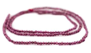 Round Garnet Beads 2mm Purple Gemstone 16 Inch Strand - Picture 1 of 5