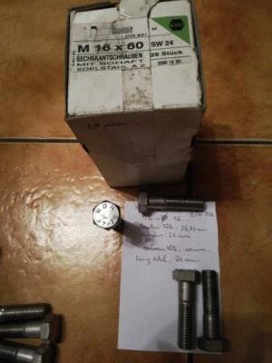 VIS/BOULON à tête hexagonale NBN A2 70/Inox A2 Filetage Partiel Din 931 - Photo 1/3