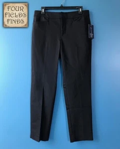 Chaps Women's Super Stretch Slimming Fit Slim Leg Black Pants 6s MSRP: $59 NEW - Picture 1 of 14