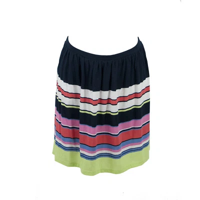 Juicy Couture Navy Lime Multicolor Stripe A Line Knit Black Label Skirt L NWT - Image 1 of 2