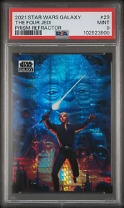 2021 TOPPS CHROME STAR WARS GALAXY 29 THE FOUR JEDI PRISM REFRACTOR /75 PSA 9 - Picture 1 of 2