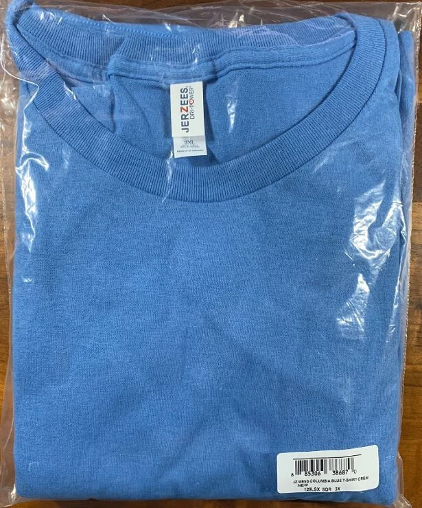 Jerzees Dri-Power  Heavyweight T-shirt, Mens 3XL, Columbia Blue, New in Package - Image 1 of 1