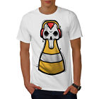 Wellcoda Punish Skull Mens T-shirt, Horror Villain Graphic Design Printed Tee