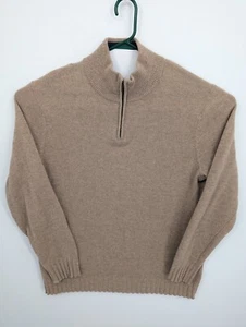 BILLS KHAKIS Herren 100 % Wolle khaki hellbraun 1/4 Reißverschluss Pullover Sweater, Made in USA, L - Bild 1 von 6
